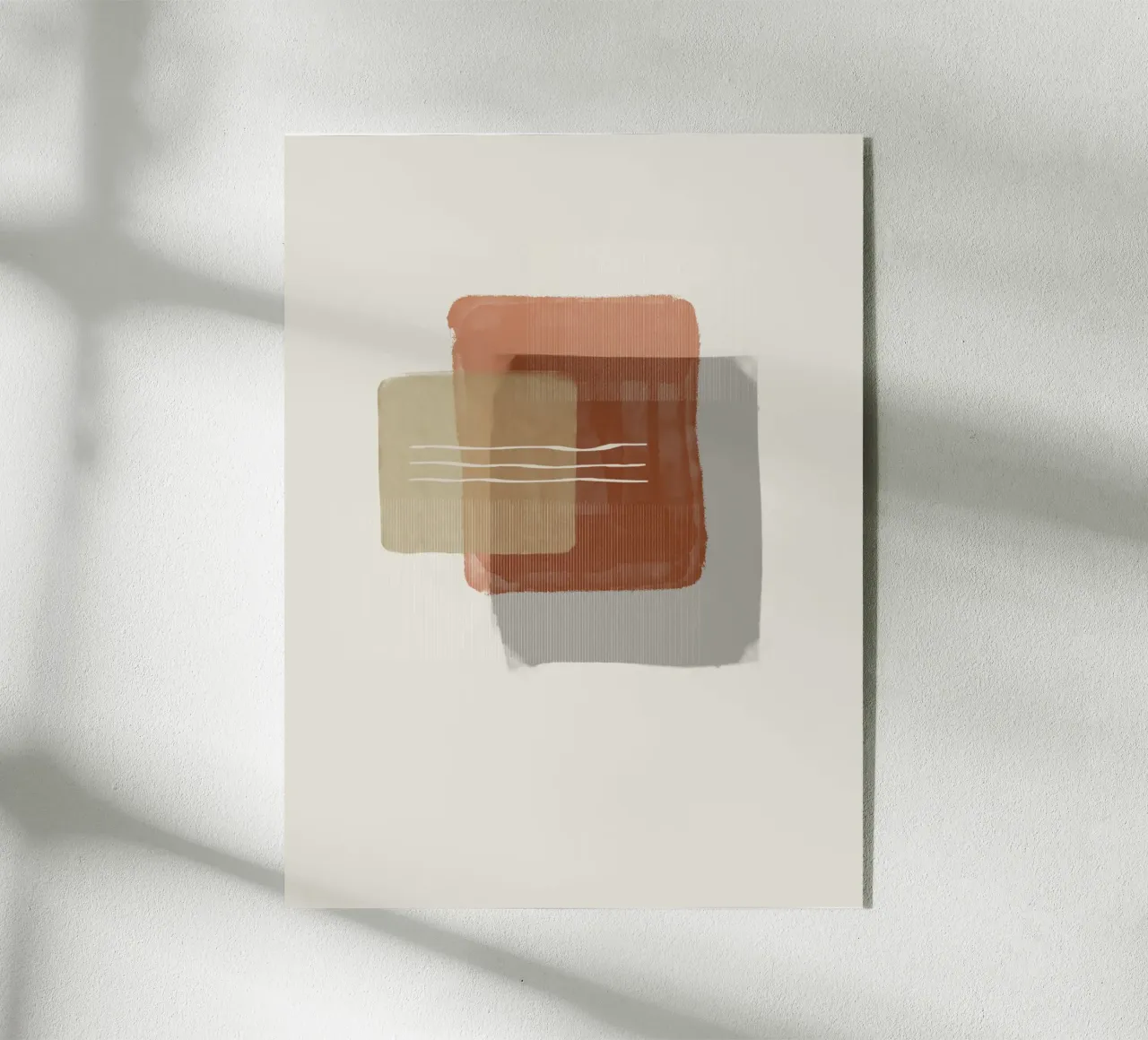 Modern abstract shapes in retro style with earth tones acrylic glass by Imaginative