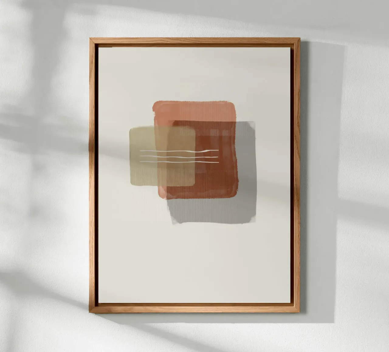 Modern abstract shapes in retro style with earth tones alluminio dibond da Imaginative