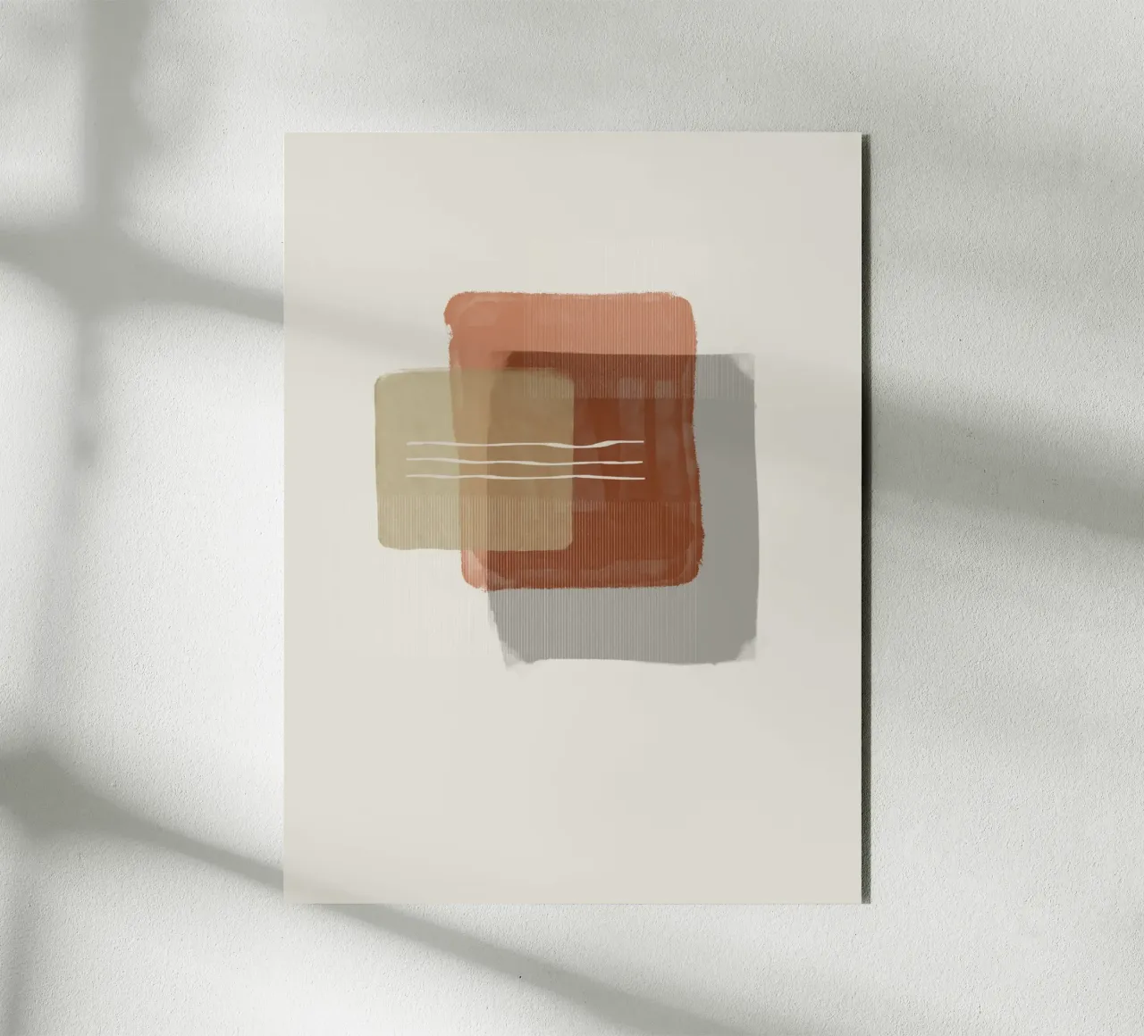 Modern abstract shapes in retro style with earth tones alluminio dibond da Imaginative