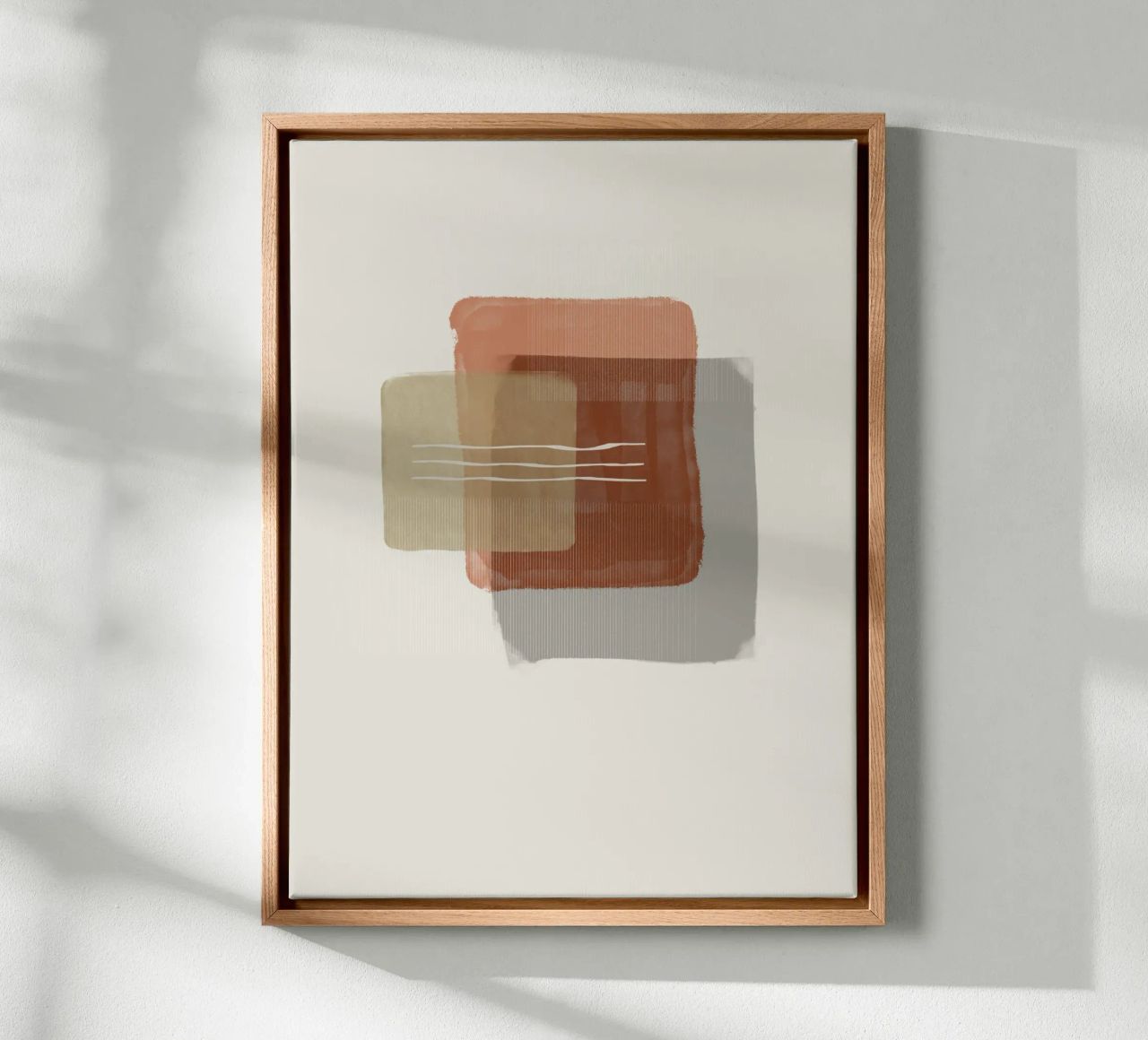Modern abstract shapes in retro style with earth tones canvas by Imaginative