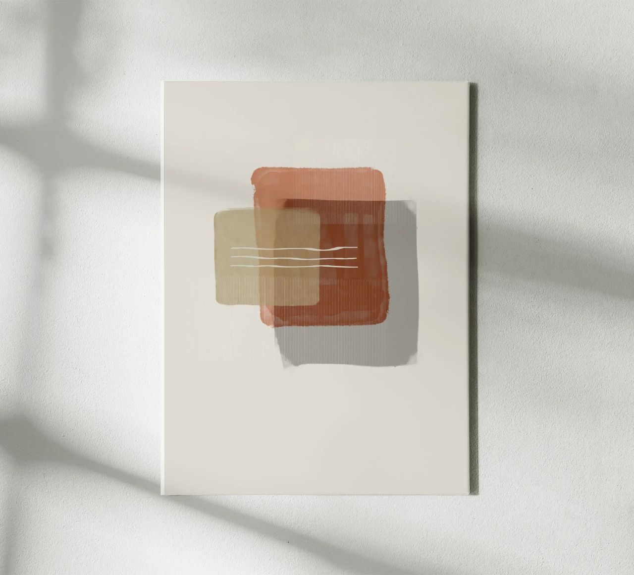 Modern abstract shapes in retro style with earth tones canvas by Imaginative