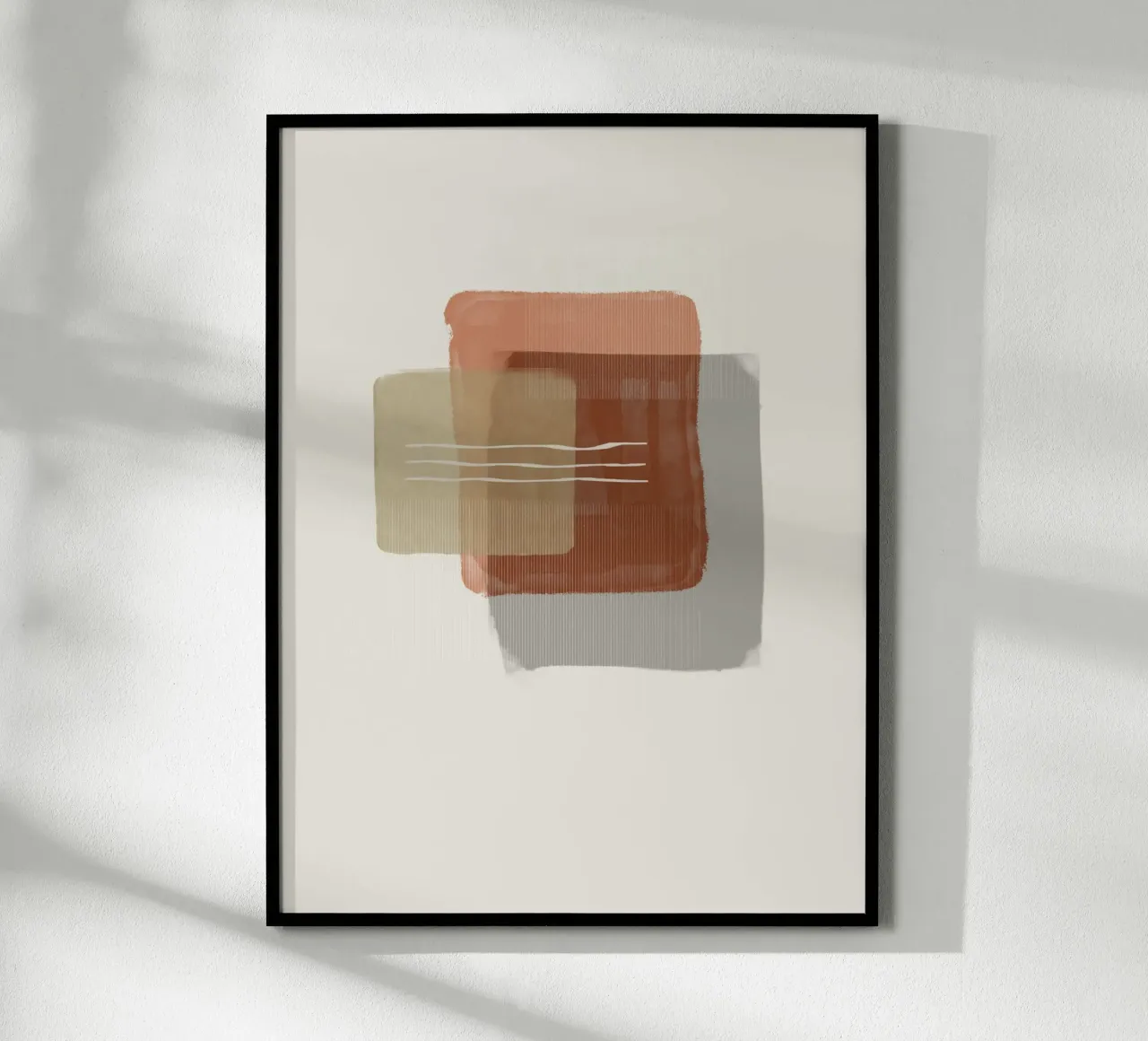 Modern abstract shapes in retro style with earth tones poster da Imaginative