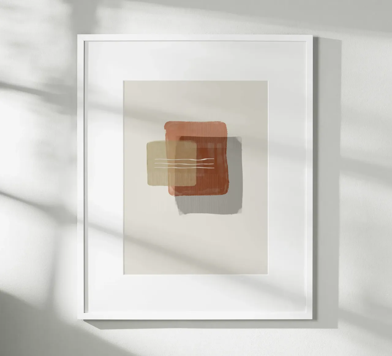Modern abstract shapes in retro style with earth tones poster da Imaginative