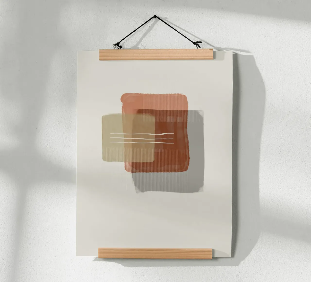 Modern abstract shapes in retro style with earth tones poster da Imaginative