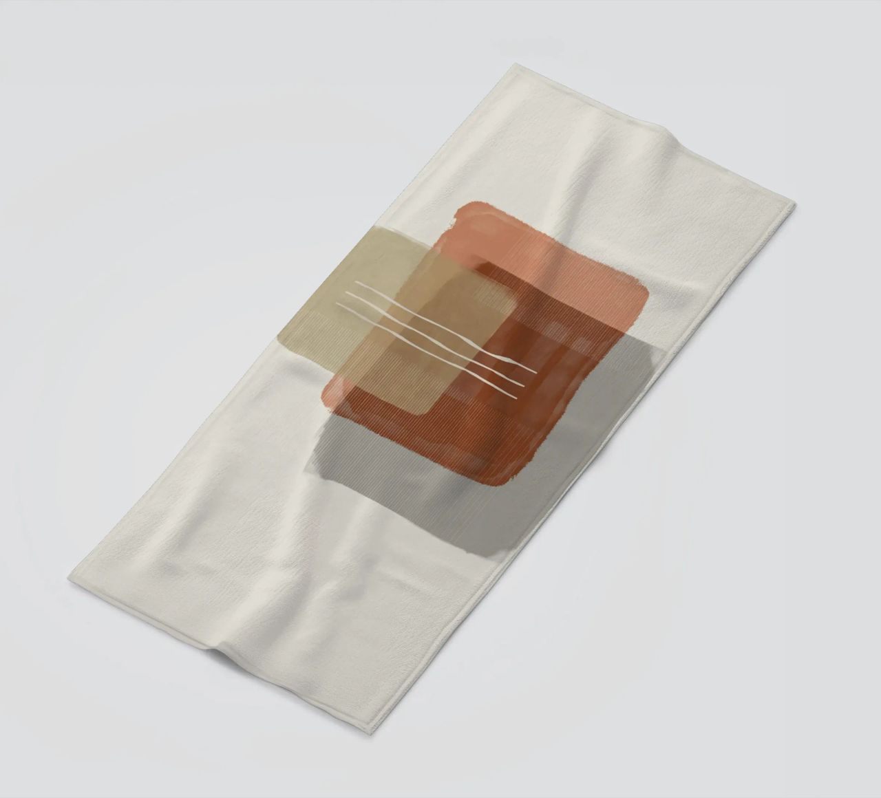 Modern abstract shapes in retro style with earth tones telo mare da Imaginative