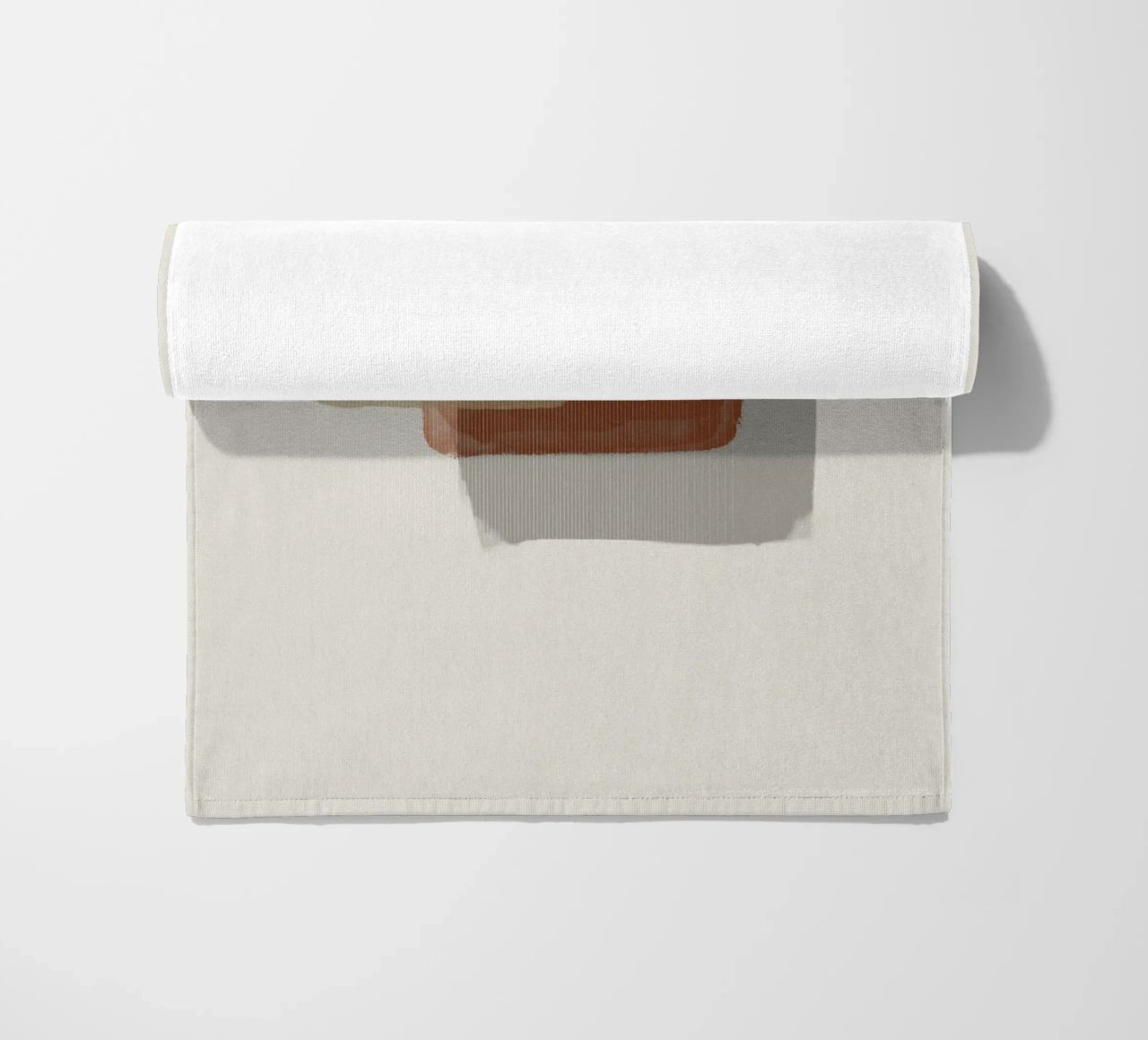 Modern abstract shapes in retro style with earth tones telo mare da Imaginative
