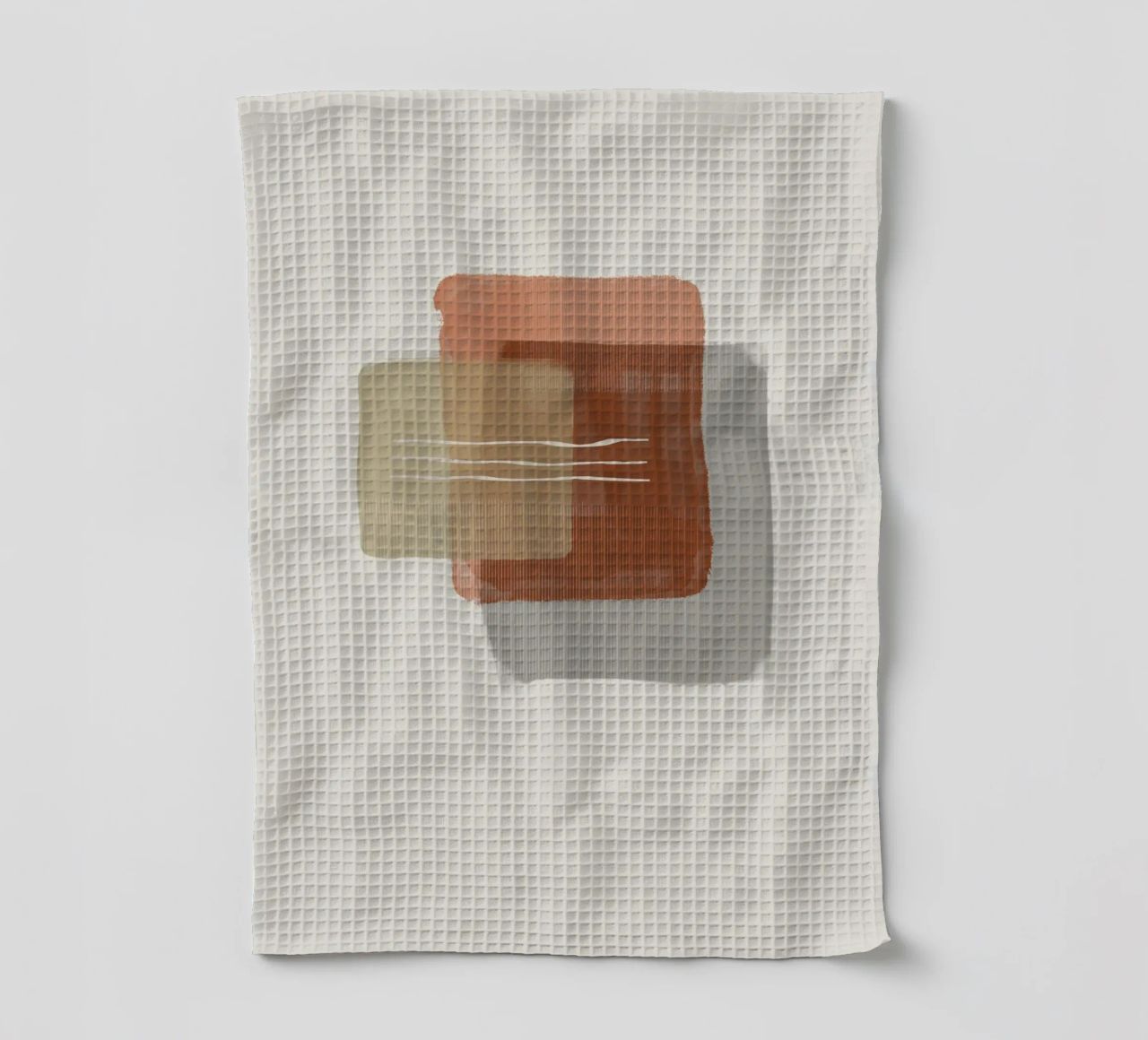 Modern abstract shapes in retro style with earth tones canovaccio da cucina da Imaginative