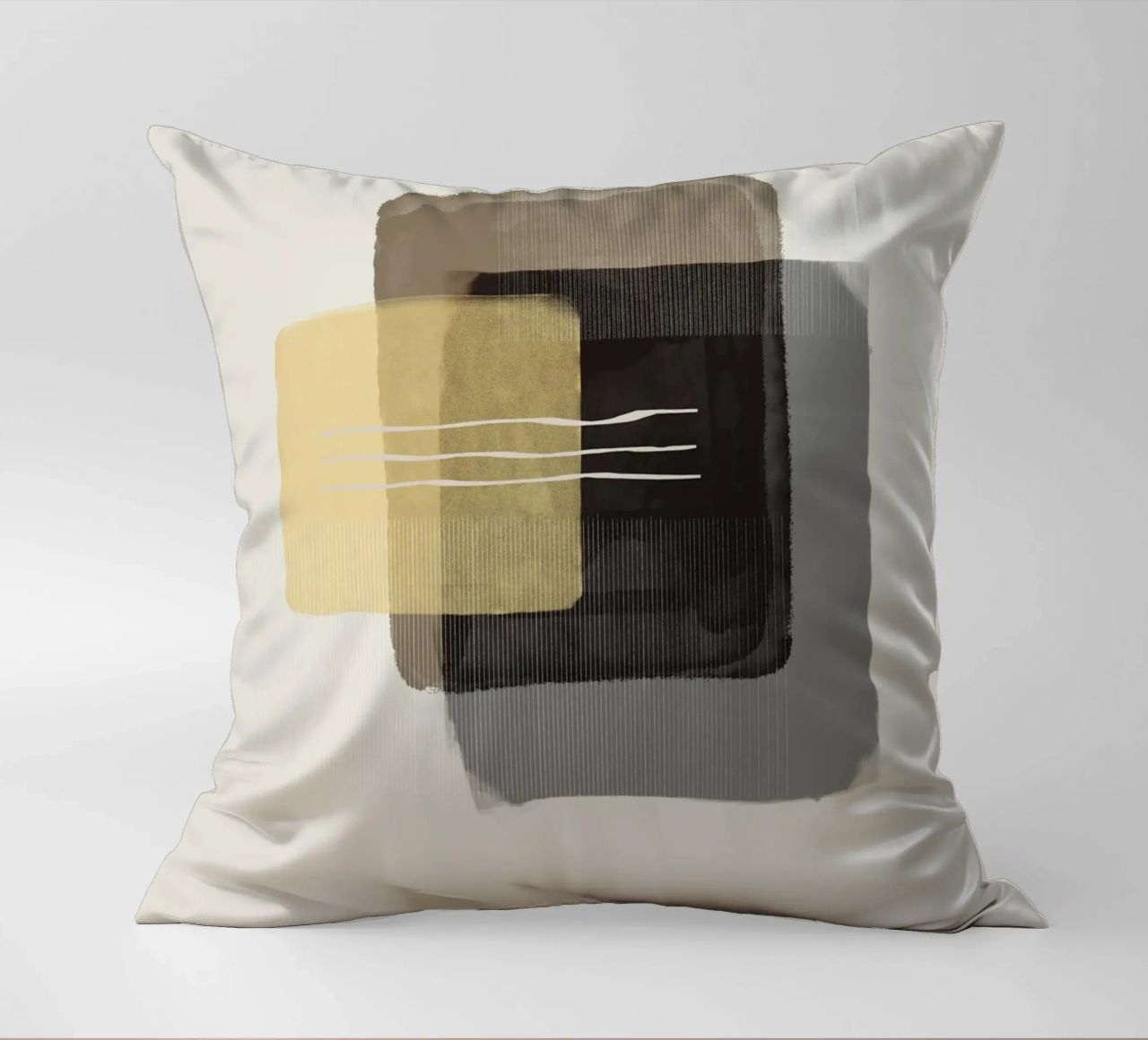 Modern abstract shapes in retro style with yellow and brown cuscino da Imaginative
