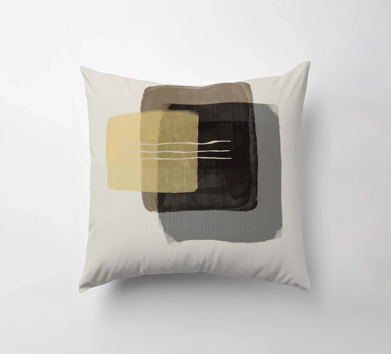 Modern abstract shapes in retro style with yellow and brown cuscino da Imaginative
