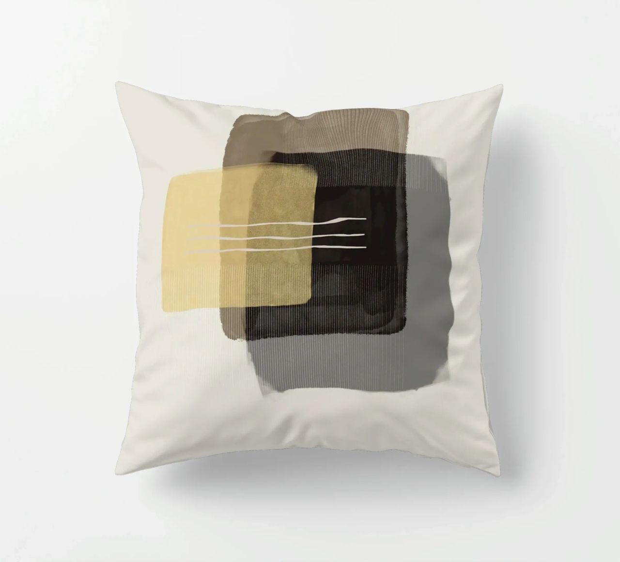 Modern abstract shapes in retro style with yellow and brown cuscino da Imaginative