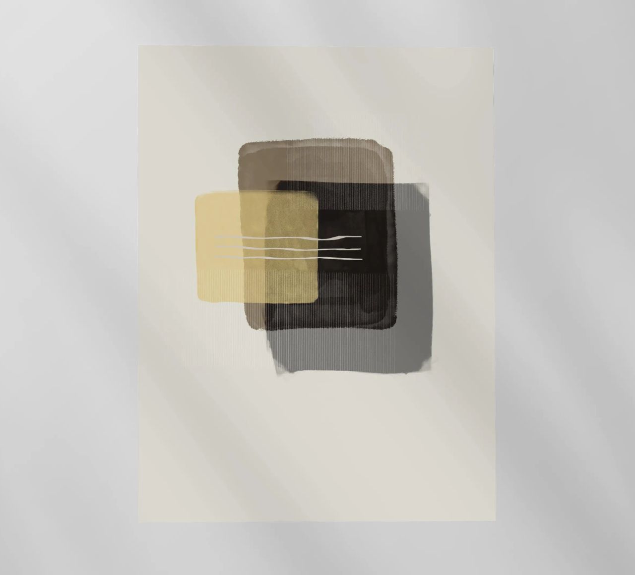 Modern abstract shapes in retro style with yellow and brown pellicola backlit da Imaginative