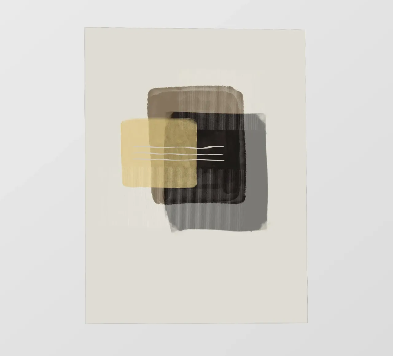 Modern abstract shapes in retro style with yellow and brown PVC Plane von Imaginative