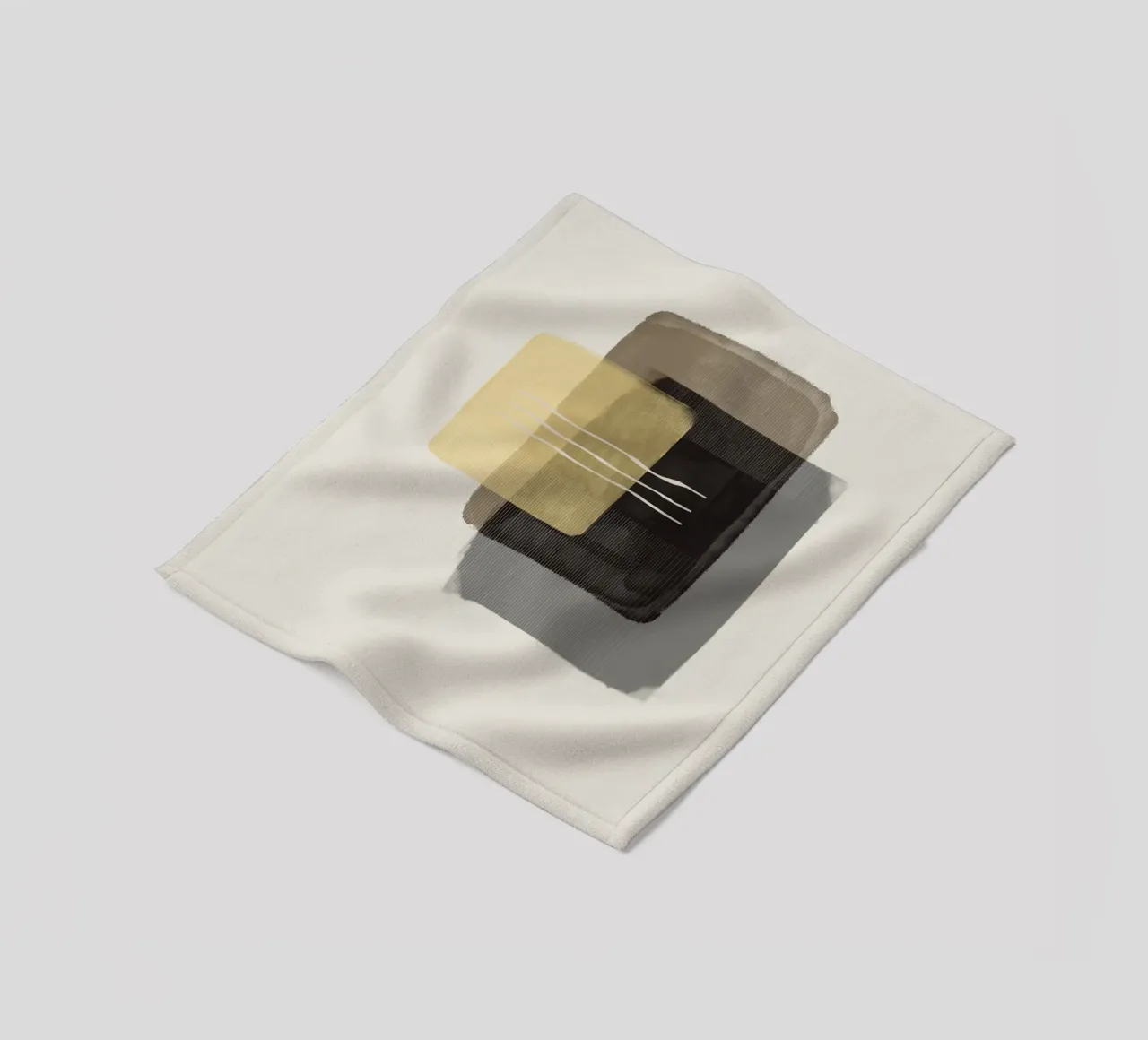 Modern abstract shapes in retro style with yellow and brown coperta in pile da Imaginative