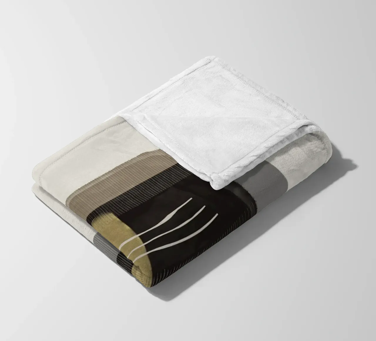 Modern abstract shapes in retro style with yellow and brown coperta in pile da Imaginative