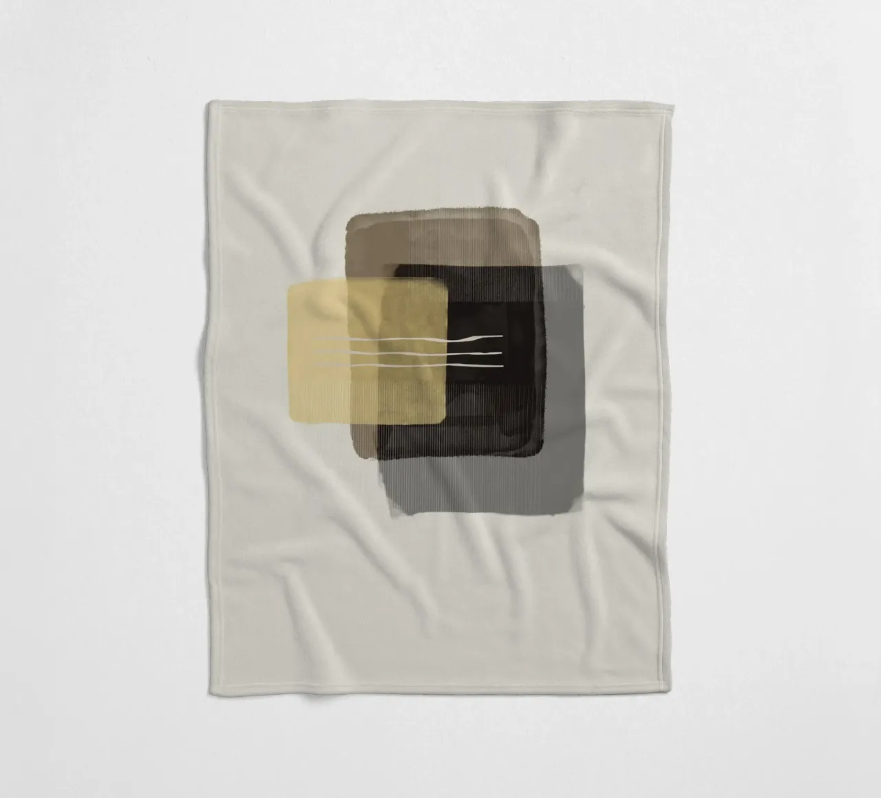 Modern abstract shapes in retro style with yellow and brown coperta in pile da Imaginative