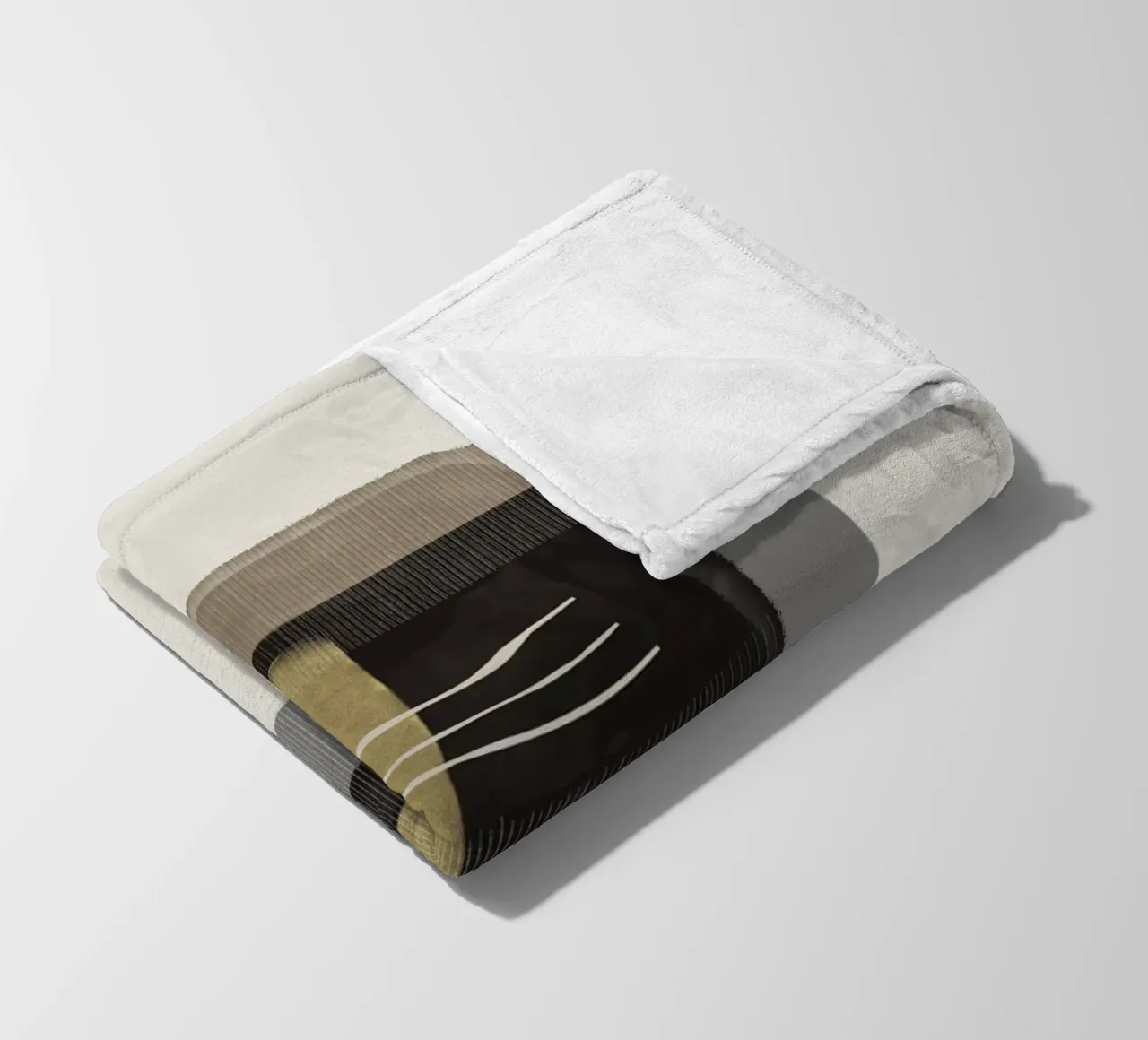 Modern abstract shapes in retro style with yellow and brown coperta in pile da Imaginative