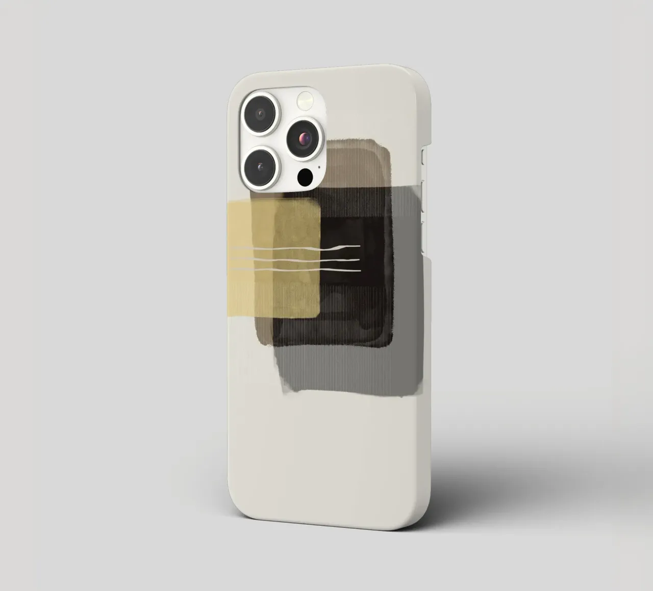 Modern abstract shapes in retro style with yellow and brown cover iphone da Imaginative