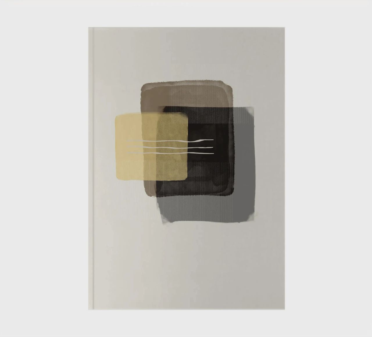 Modern abstract shapes in retro style with yellow and brown notebook by Imaginative