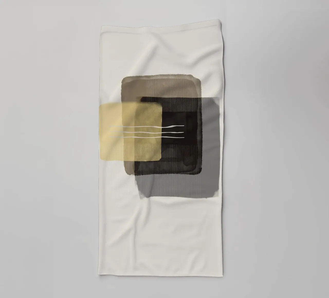 Modern abstract shapes in retro style with yellow and brown asciugamano da bagno da Imaginative