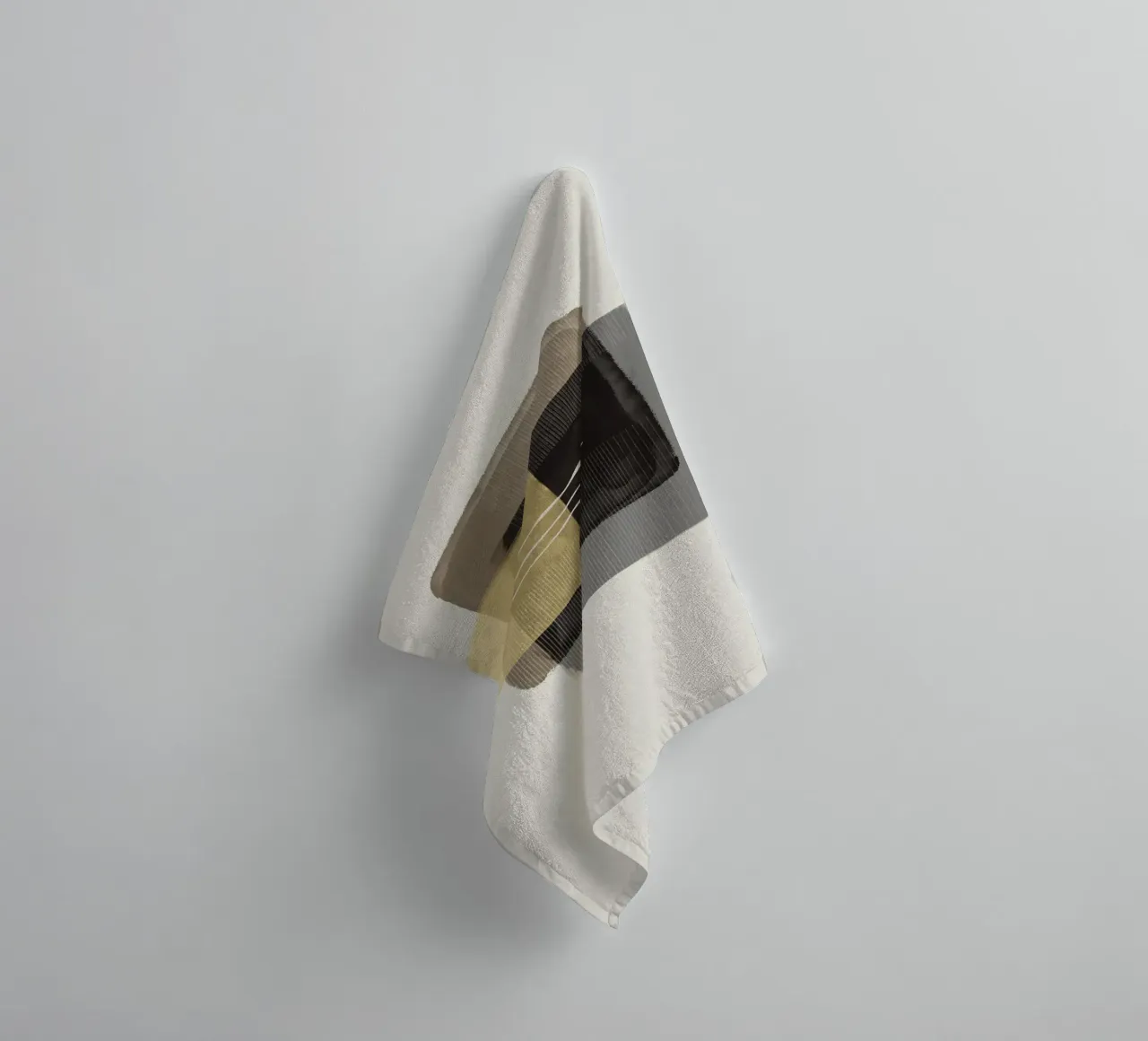 Modern abstract shapes in retro style with yellow and brown asciugamano da bagno da Imaginative