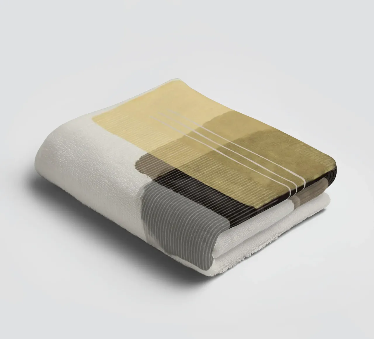 Modern abstract shapes in retro style with yellow and brown asciugamano da bagno da Imaginative