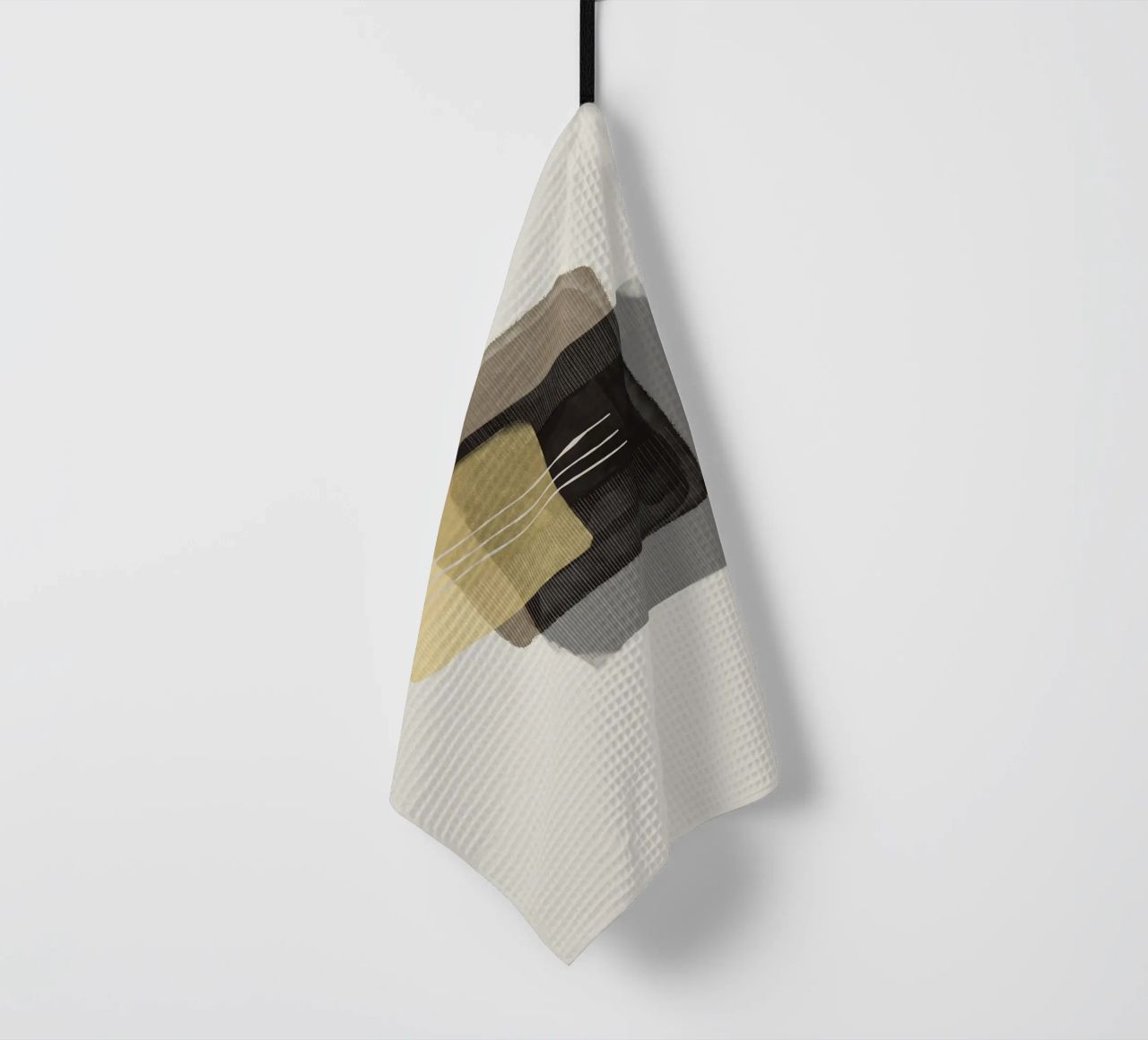 Modern abstract shapes in retro style with yellow and brown canovaccio da cucina da Imaginative