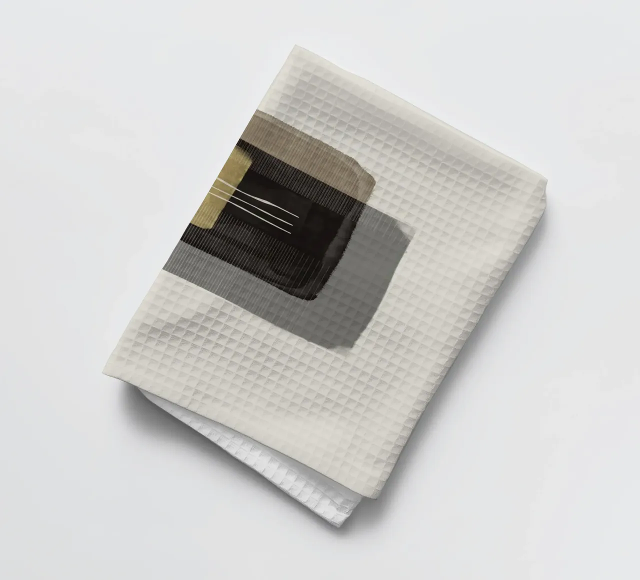 Modern abstract shapes in retro style with yellow and brown torchon de Imaginative