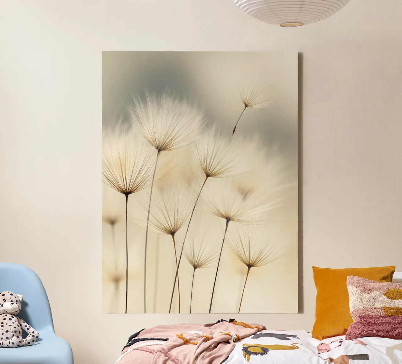 Dandelion Fly | A visual meditation canvas with Floater frame by Autofocus