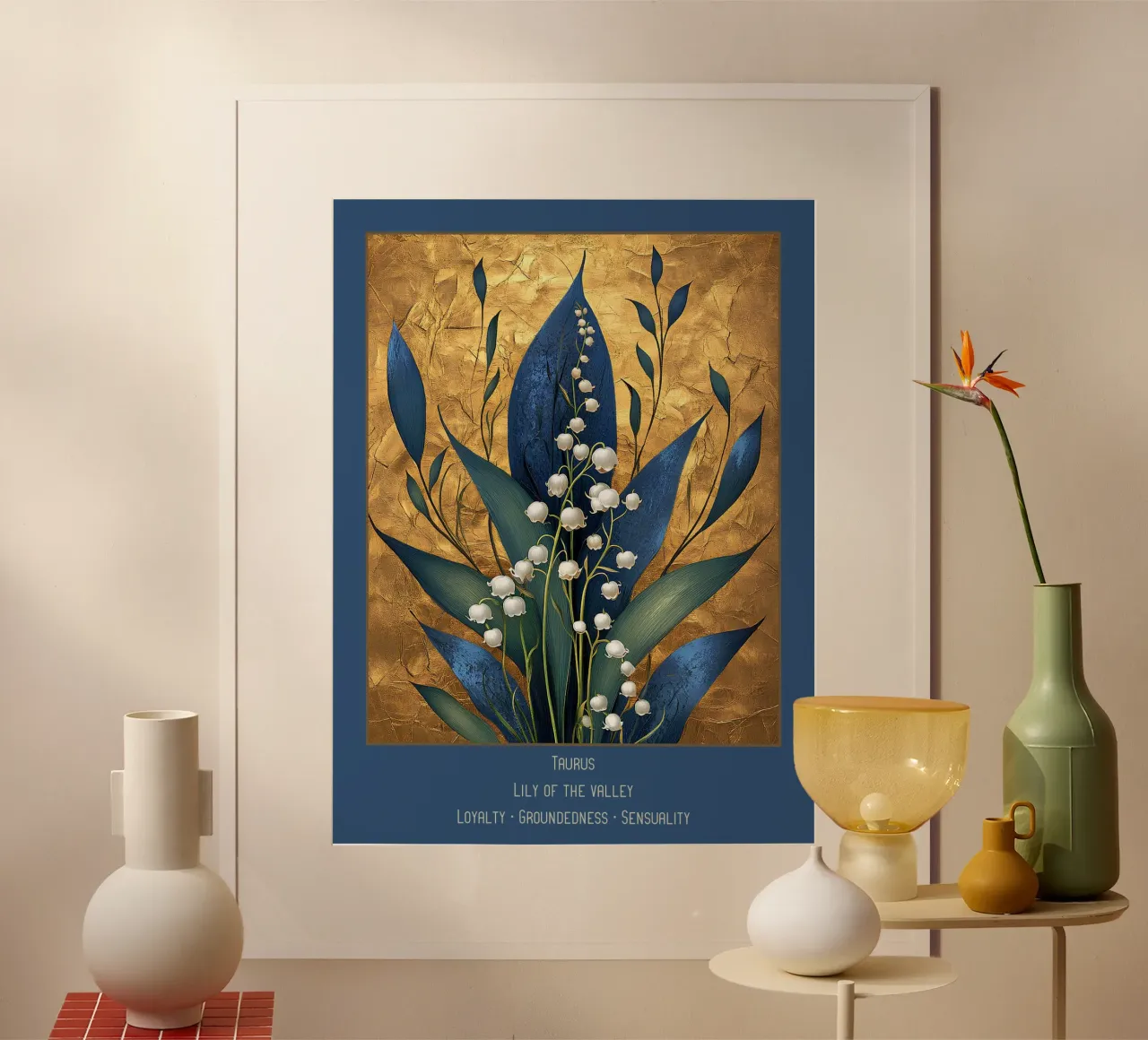 I fiori dei segni zodiacali: Toro - Mughetto poster da Art-Nouveau-Dsg