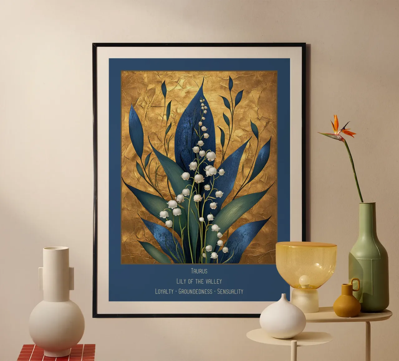 I fiori dei segni zodiacali: Toro - Mughetto poster da Art-Nouveau-Dsg