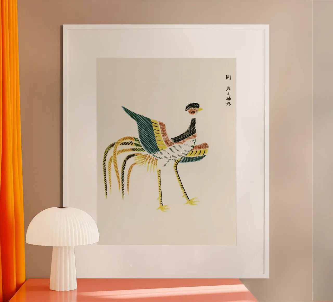 Japanese vintage original woodblock print of crane poster da vintageshop
