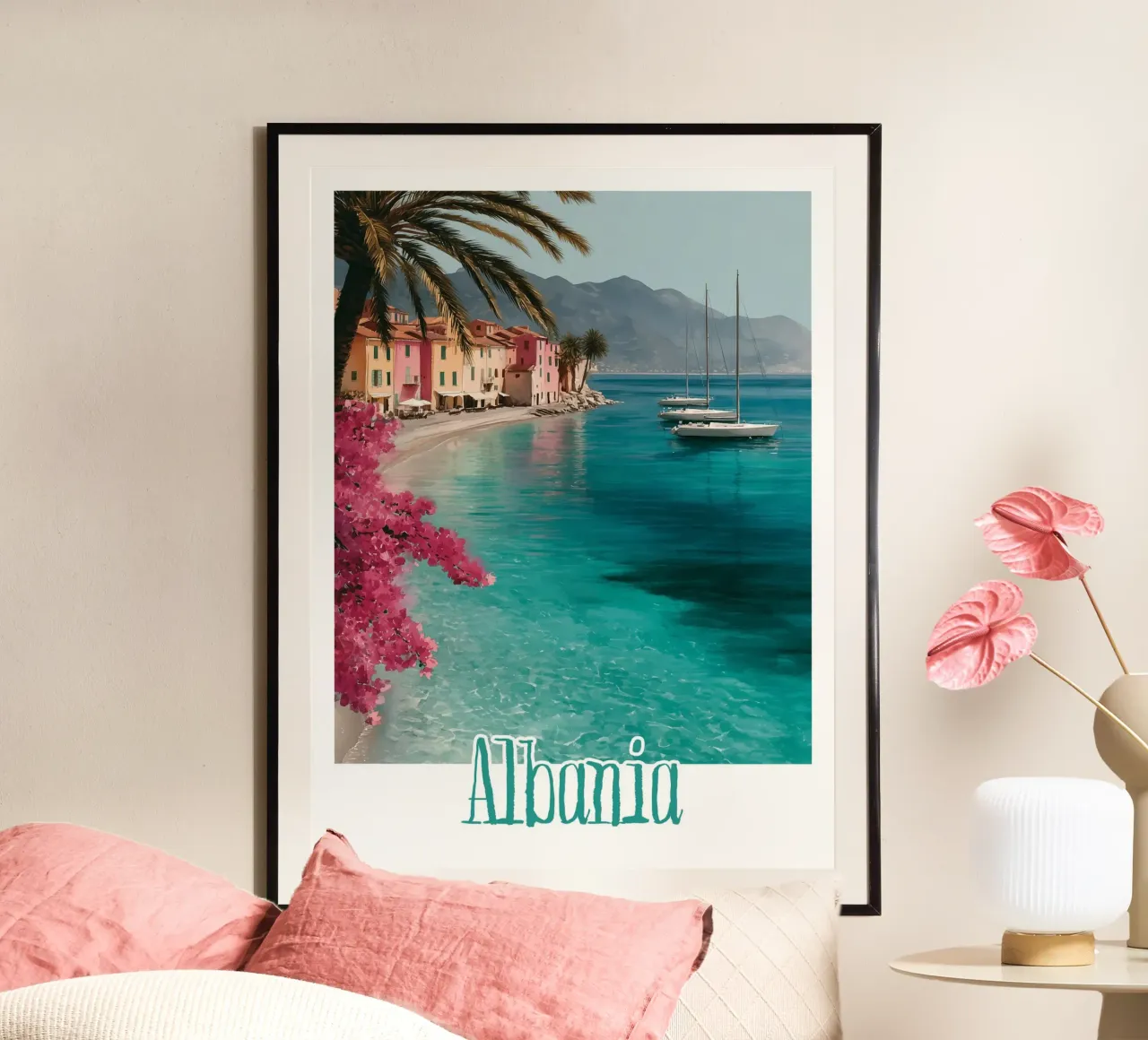 Affiche Albanie poster con telaio in plastica da Frame the World