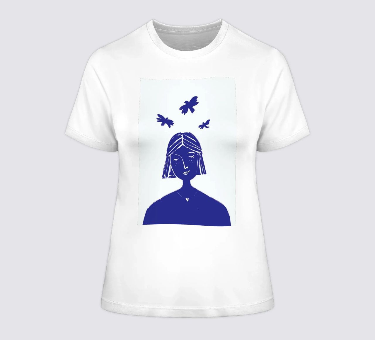 Hovering Blue women's fitted t-shirt by Graphite