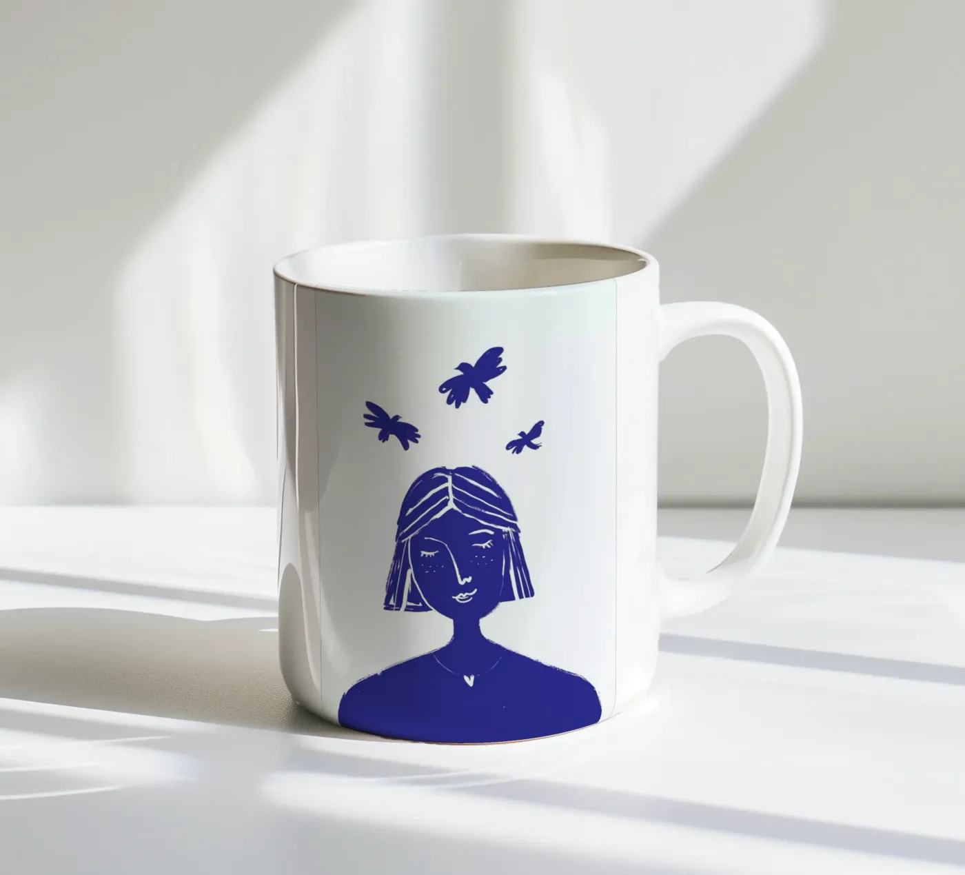 Hovering Blue ceramic mug by Graphite