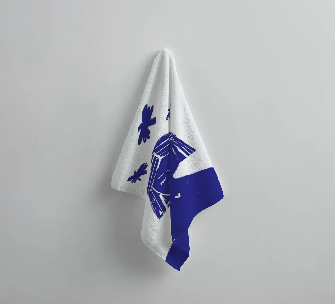 Hovering Blue towel by Graphite