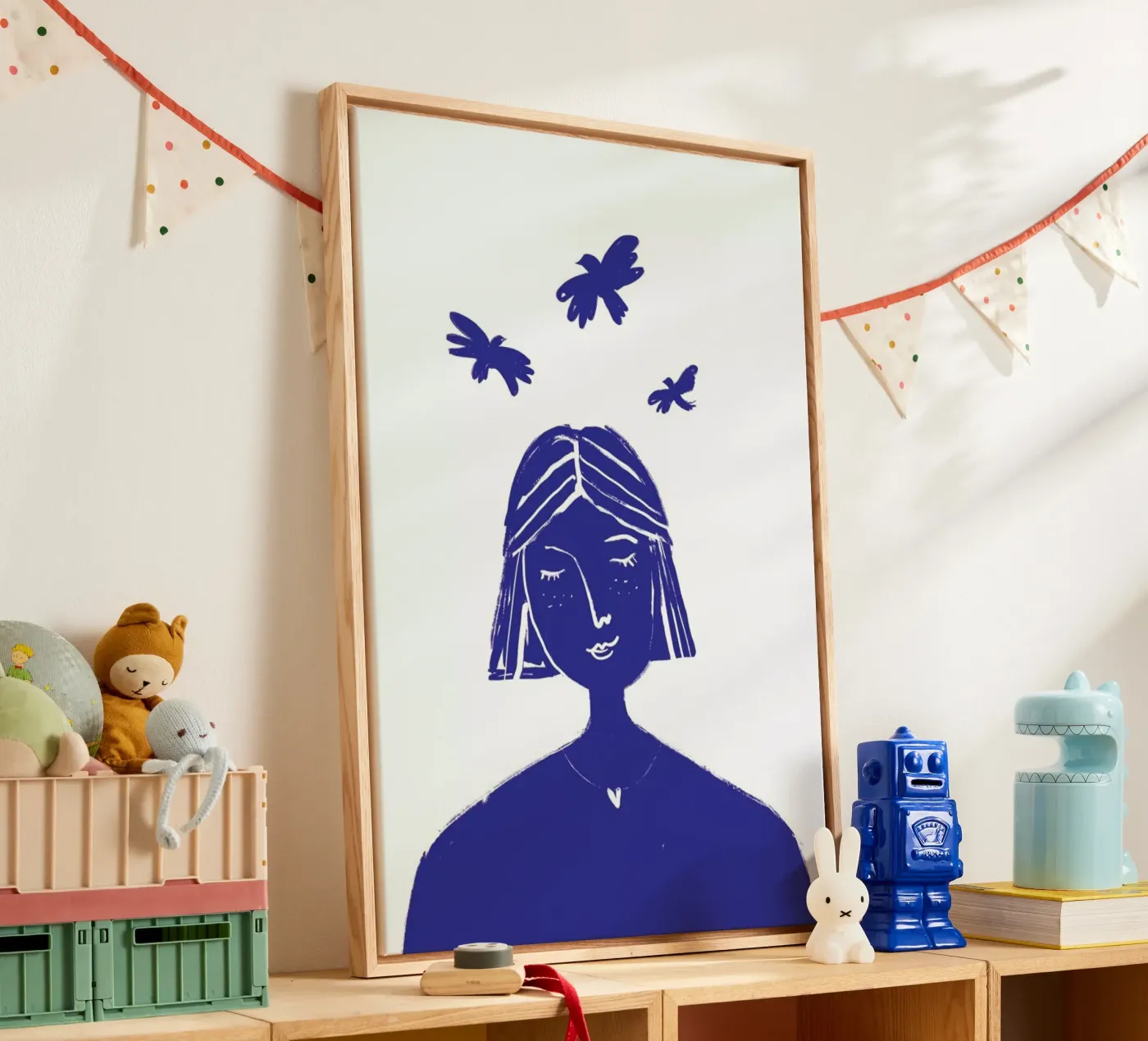 Hovering Blue canvas by Graphite