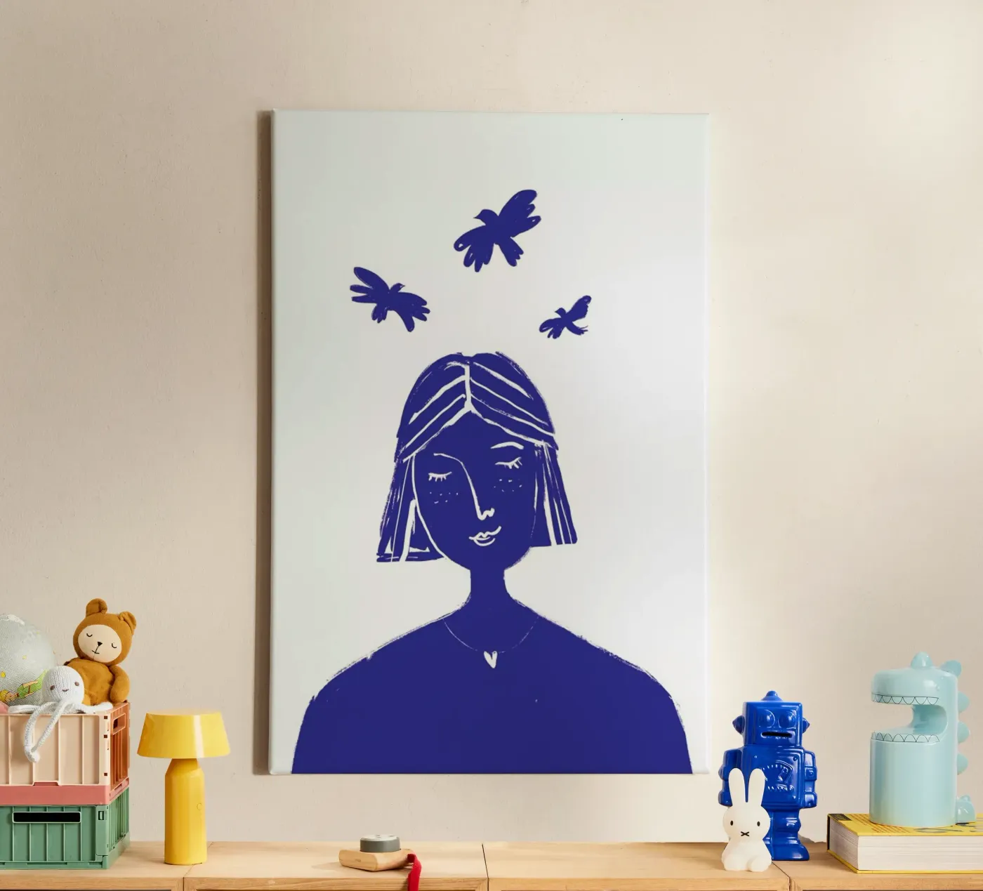 Hovering Blue canvas by Graphite