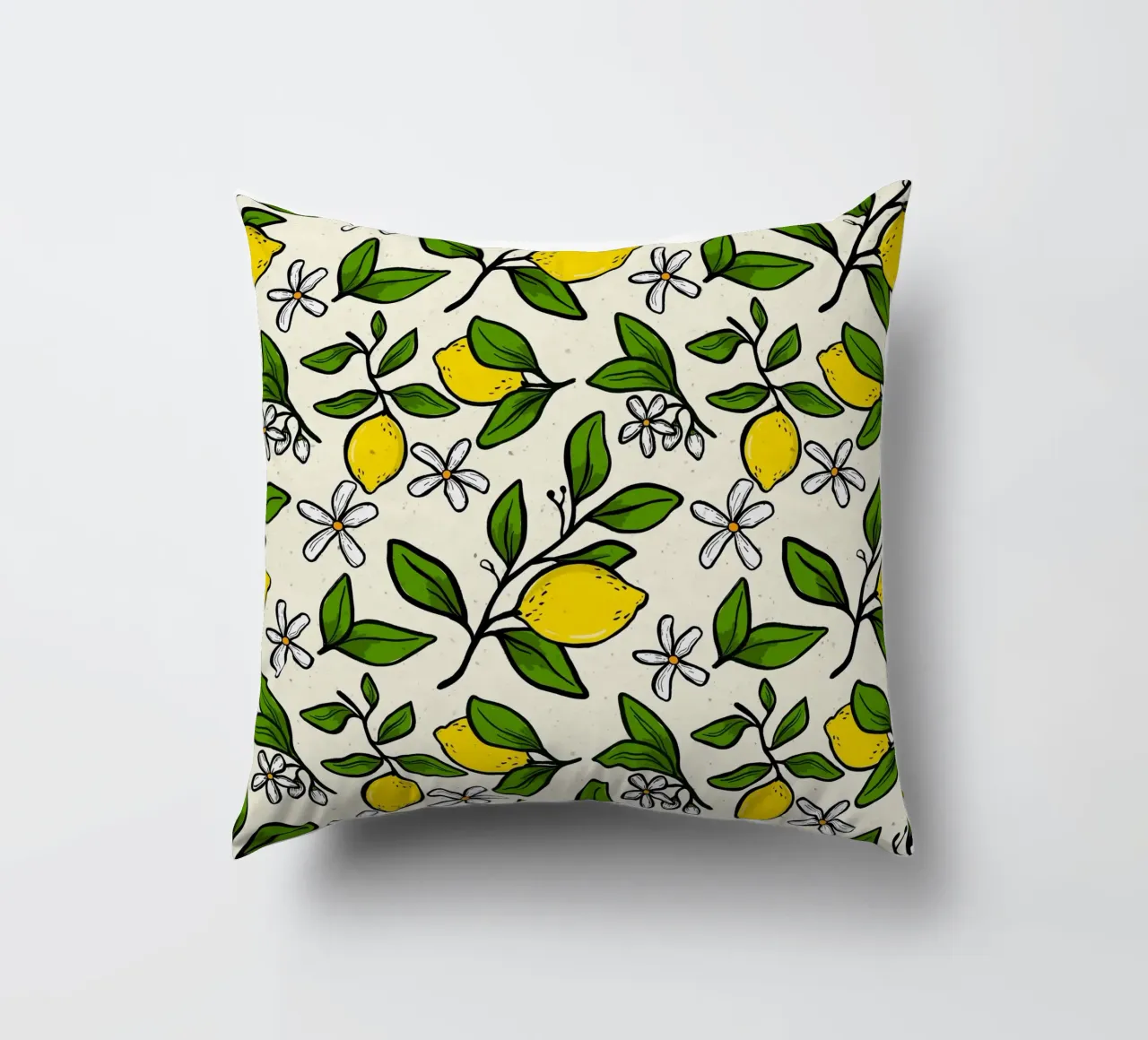 Lemon pattern cuscino da Floral by Tida