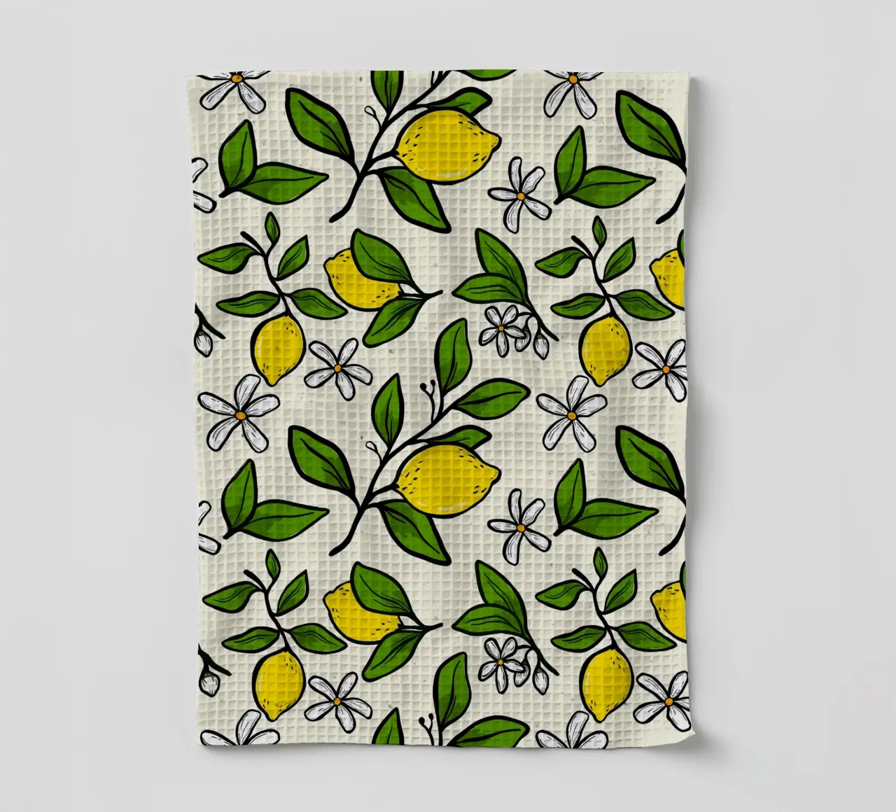 Lemon pattern canovaccio da cucina da Floral by Tida