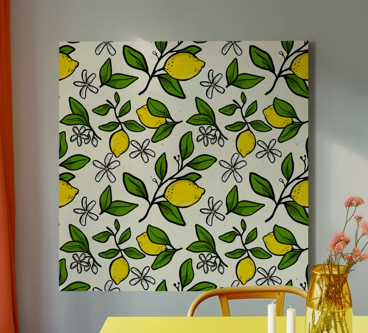 Lemon pattern tela da Floral by Tida
