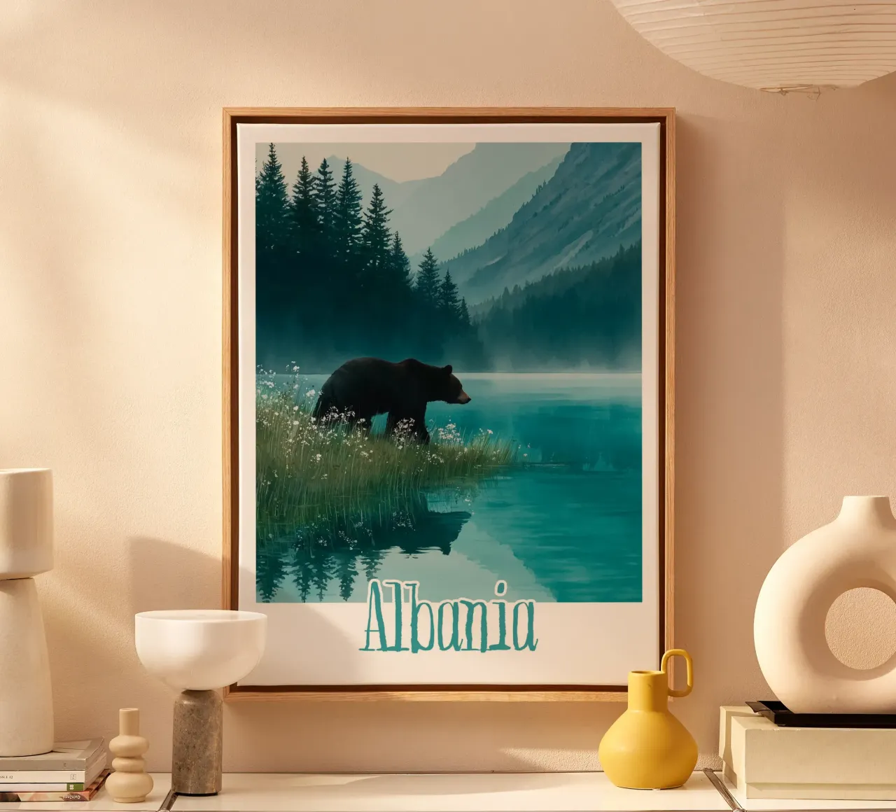 Affiche Albanie tela con Cornice a cassetta da Frame the World