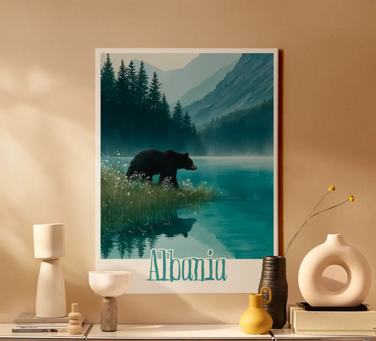 Affiche Albanie tela con Cornice a cassetta da Frame the World
