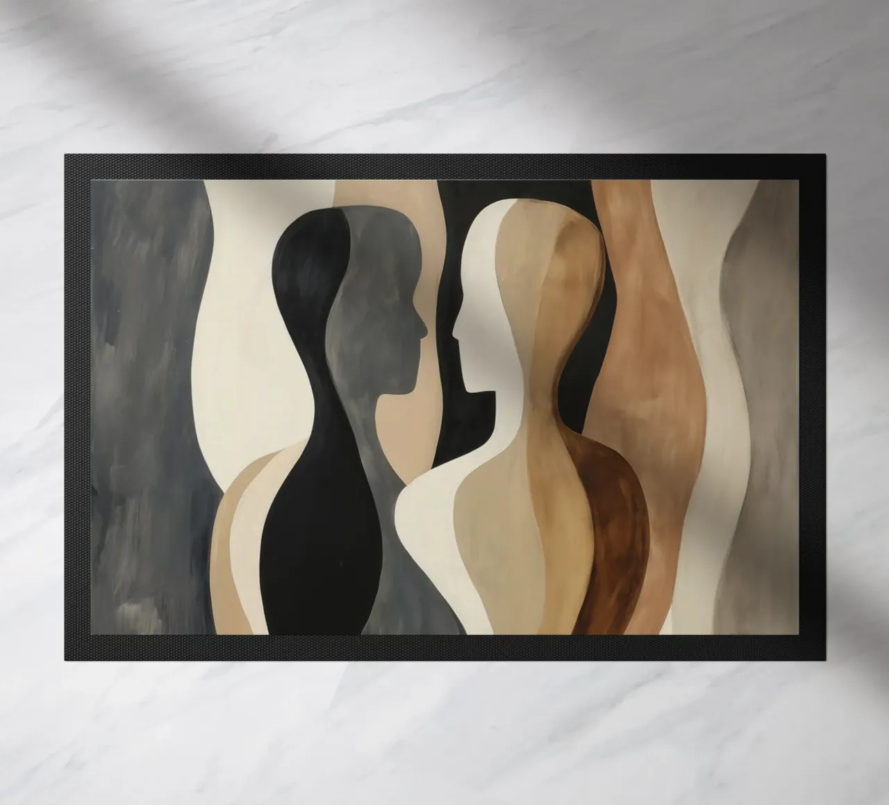 Due corpi femminili astratti in marrone e beige zerbino da Autofocus