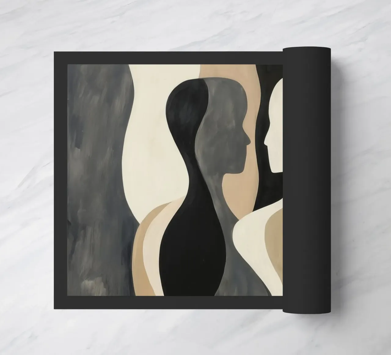 Due corpi femminili astratti in marrone e beige zerbino da Autofocus