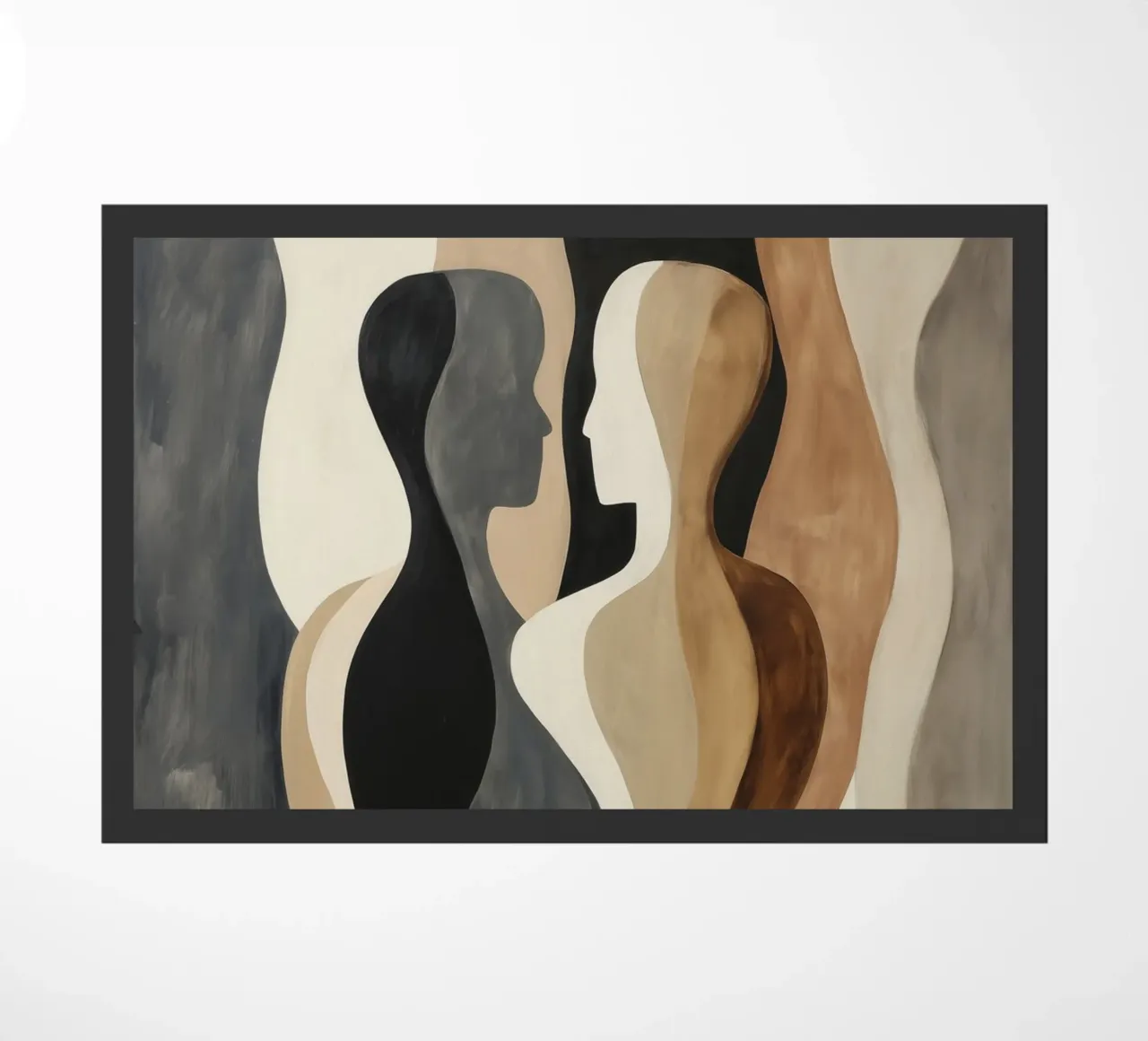 Due corpi femminili astratti in marrone e beige zerbino da Autofocus