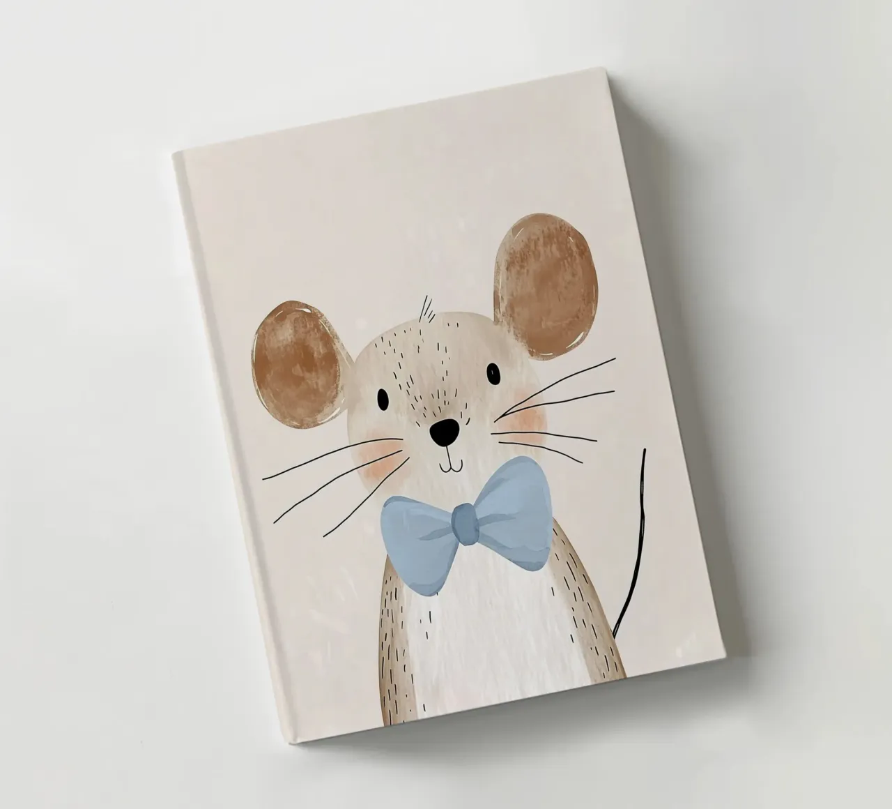 Cute Mouse with Bow Tie, Nursery Wall Art, Playroom Print notebook by Little Lola