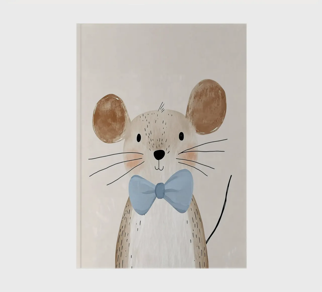 Cute Mouse with Bow Tie, Nursery Wall Art, Playroom Print notebook by Little Lola