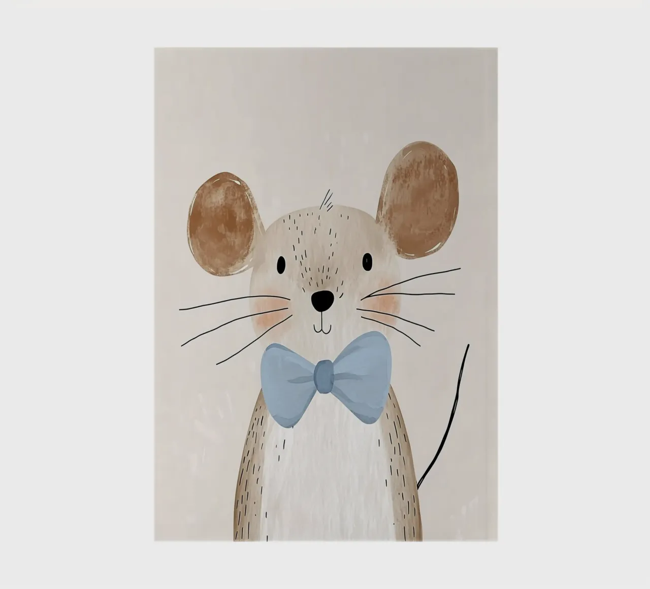 Cute Mouse with Bow Tie, Nursery Wall Art, Playroom Print notebook by Little Lola
