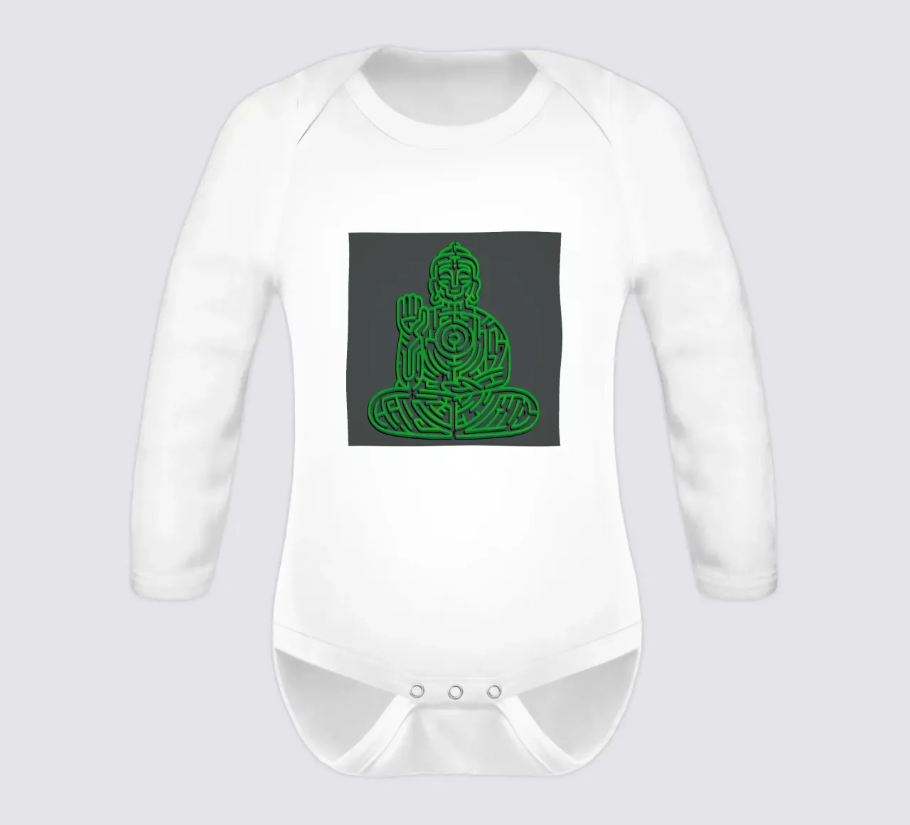 Zen Maze Meditation long-sleeve baby romper by Tobe Fonseca