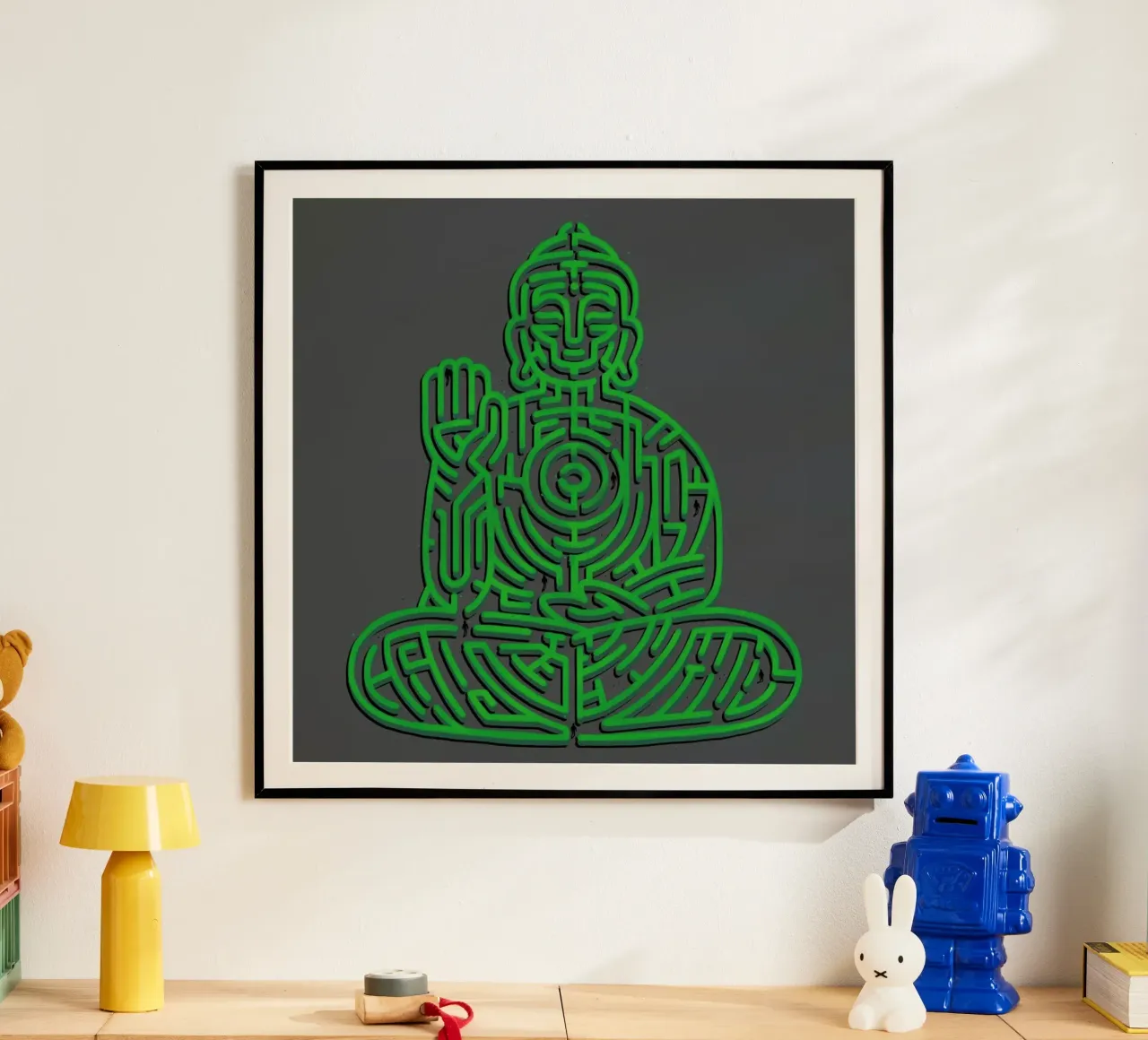 Zen Maze Meditation poster con telaio in plastica da Tobe Fonseca